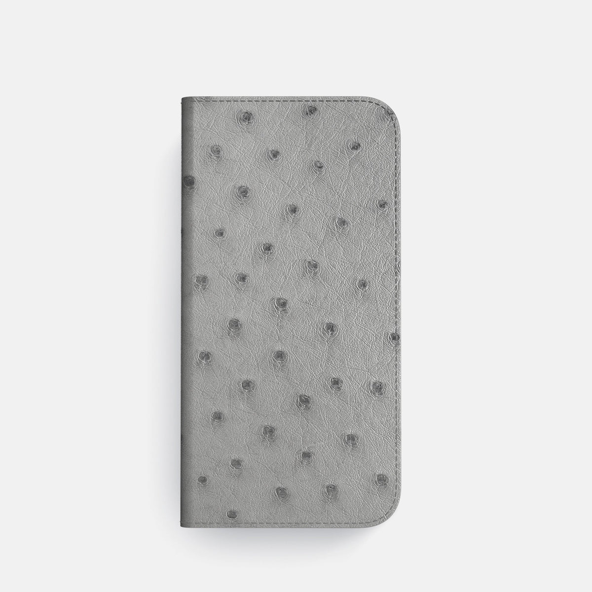 Folio Case with Card For iPhone 18 Pro In Ostrich -4 | Silver-Steel