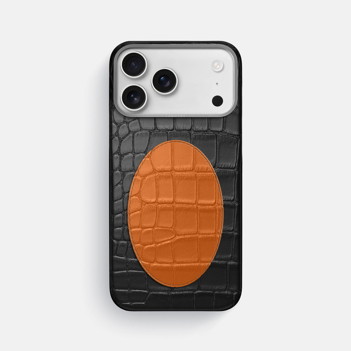 Classic Case With Oval For iPhone 18 Pro Max In Alligator -1 | Black-Steel