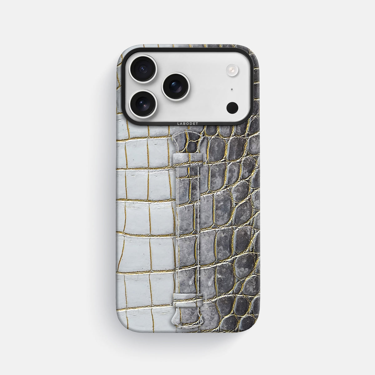Center Handle For iPhone 17 Pro Max In Himalayan Crocodile -1 | Gold-Black