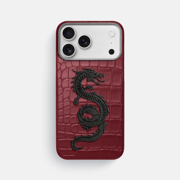 Classic Case With Carbon Dragon For iPhone 17 Pro Max In Alligator