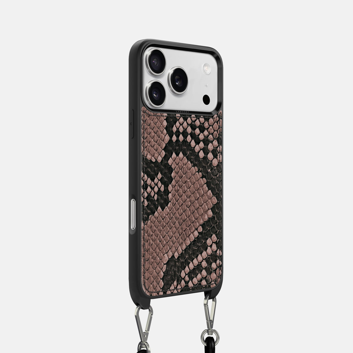 Crossbody Sport Case For iPhone 18 Pro In Deluxe Python -2 | Mahogany-Brown