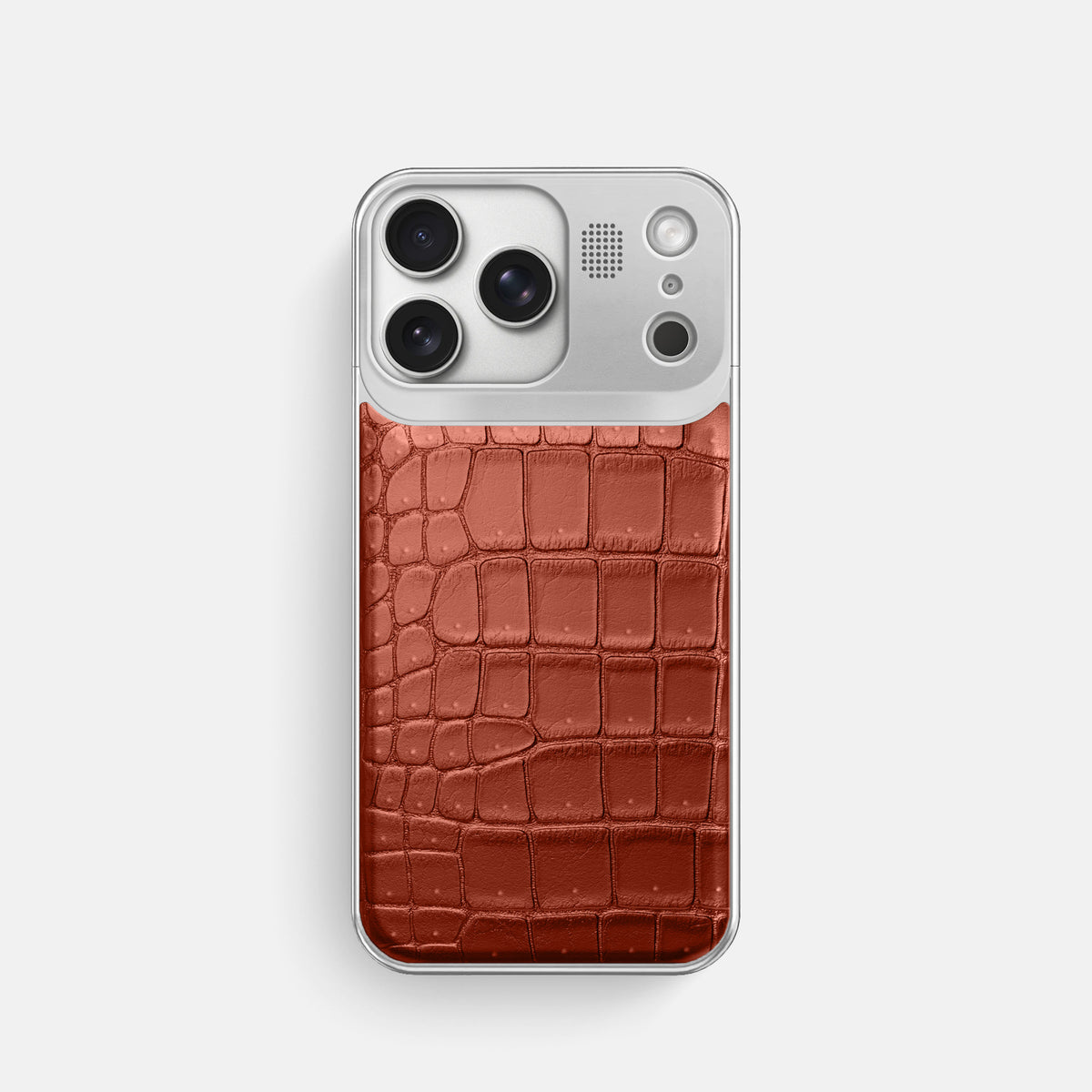 Metal Case For iPhone 17 Pro In Porosus Crocodile -1 | Nuts-Steel