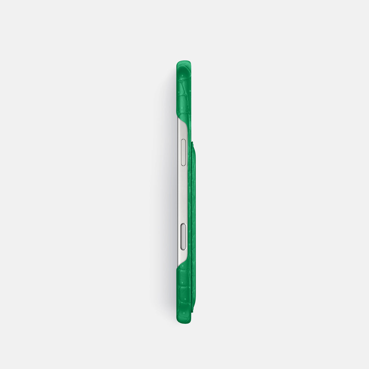 Slim Card Case For iPhone 17 Pro In Porosus Crocodile -3 | Cactus-Green