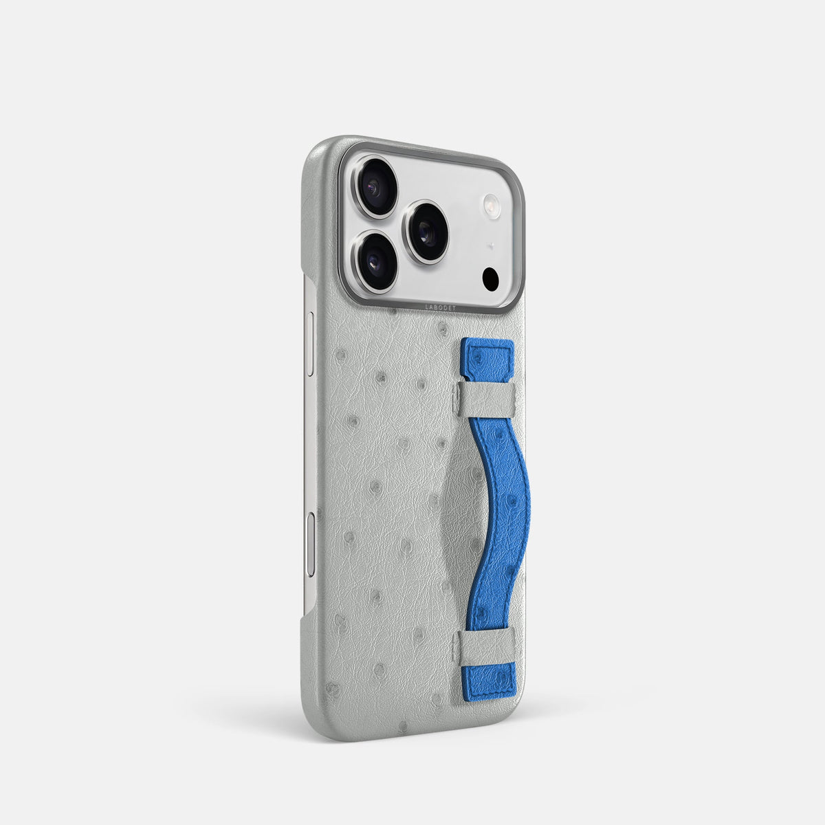 Handle Case Coloré For iPhone 18 Pro In Ostrich -2 | White-Steel