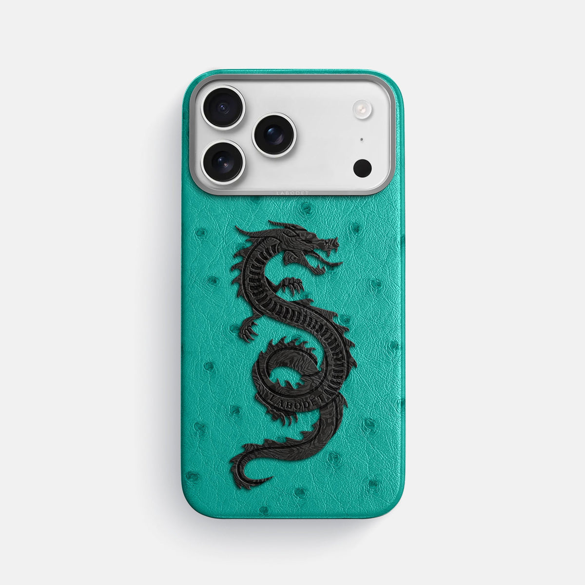 Classic Case With Carbon Dragon For iPhone 18 Pro Max In Ostrich -1 | Turquoise-Steel