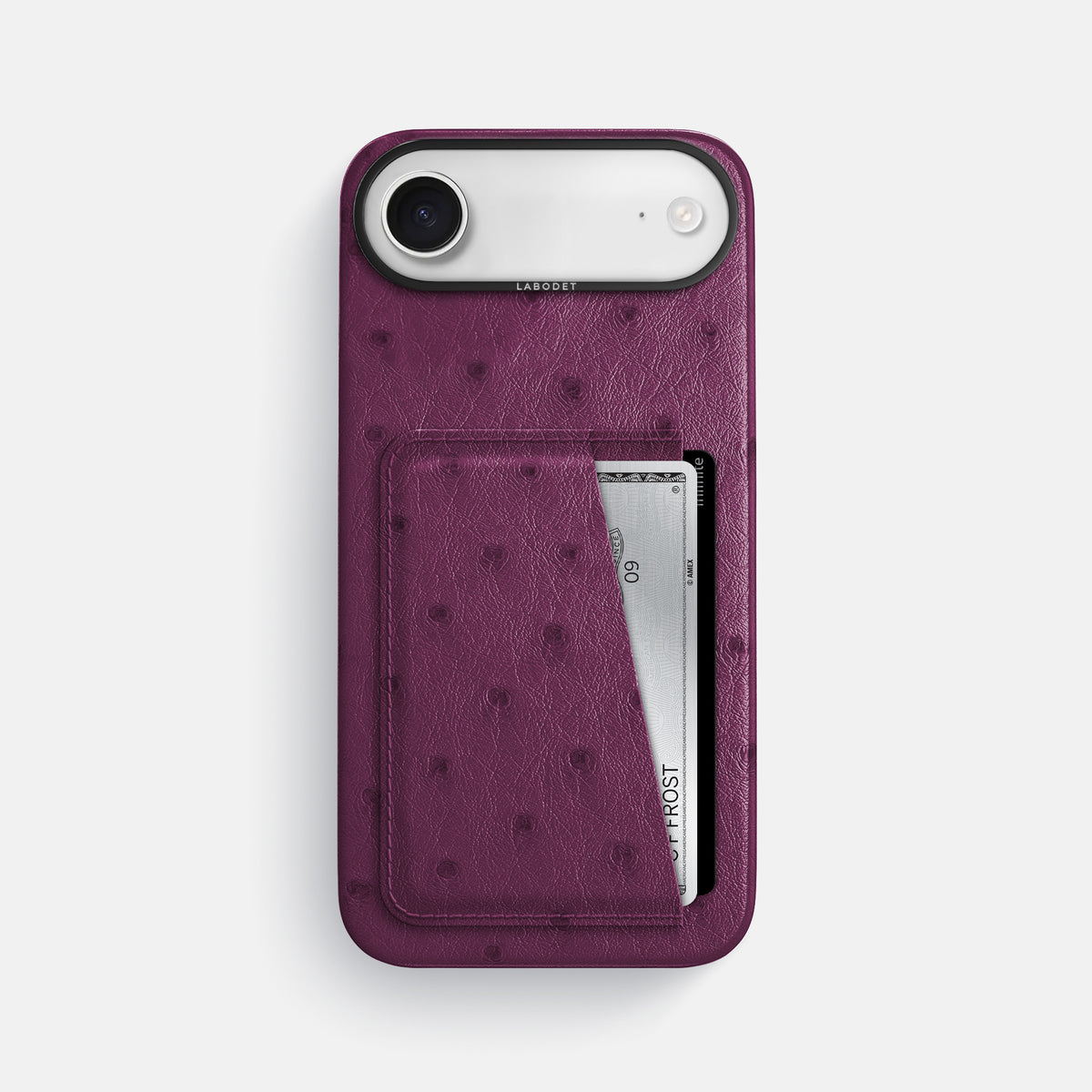 Double Card Case For iPhone 17 Air In Ostrich -1 | Purple-Black
