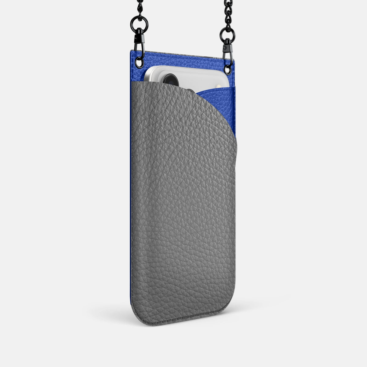Crossbody Bag For iPhone 18 Pro In Calf -2 | Souris-Black