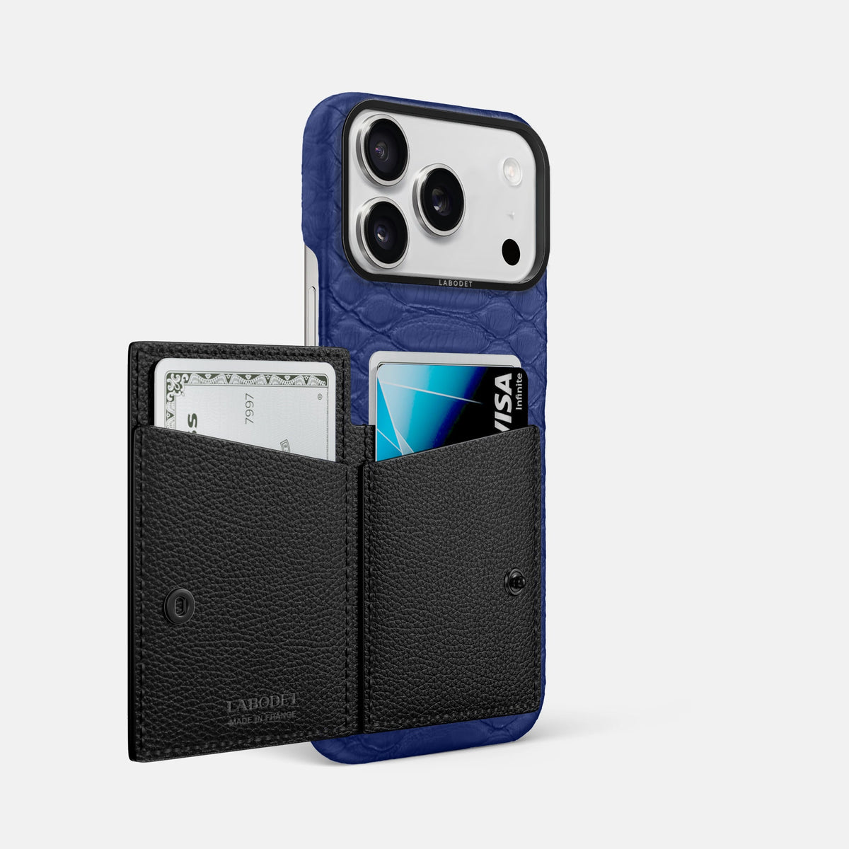 Bi-Fold Case For iPhone 18 Pro Max In Python -2 | Royal-Blue-Black