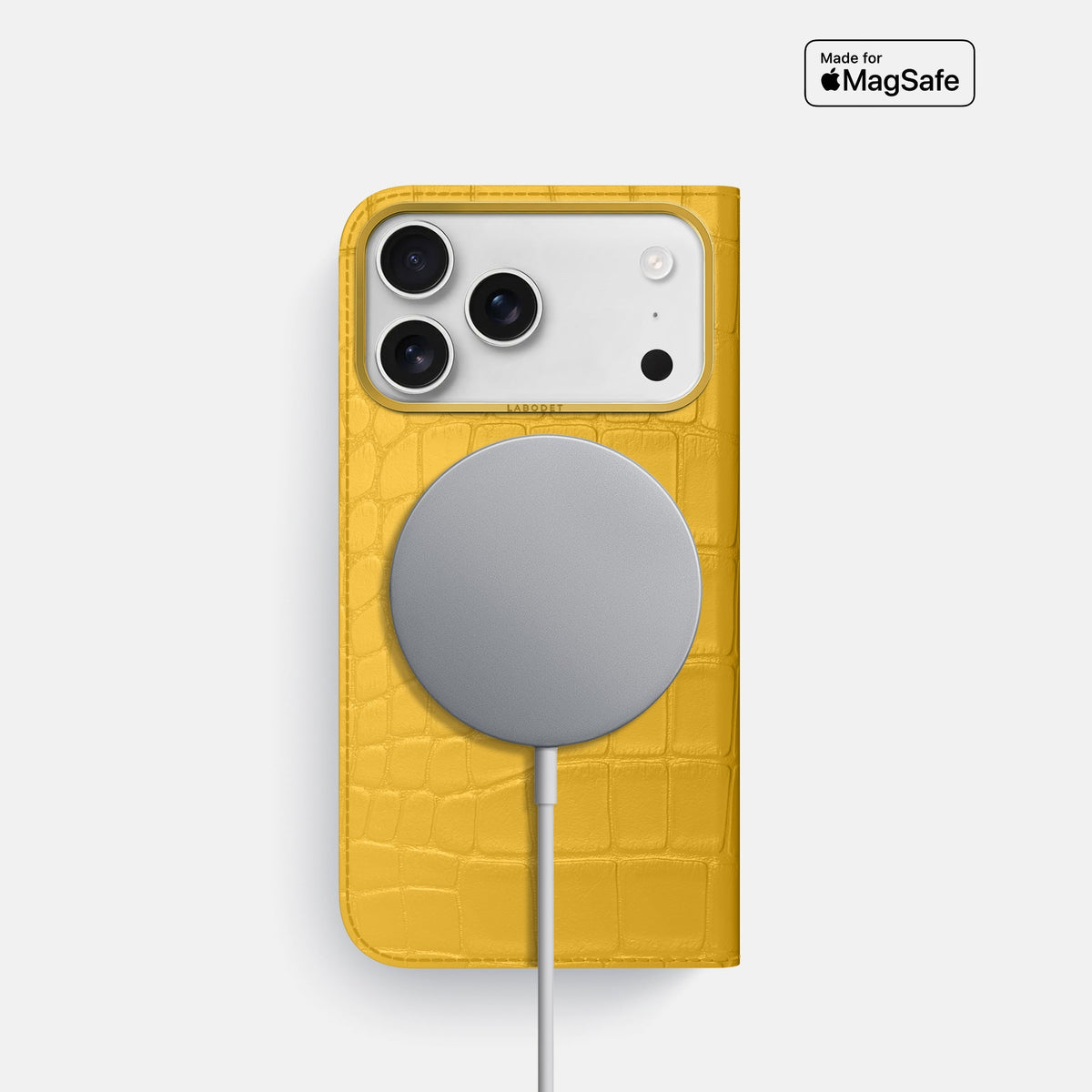 Folio Case For iPhone 18 Pro In Alligator -3 | Yellow-Gold