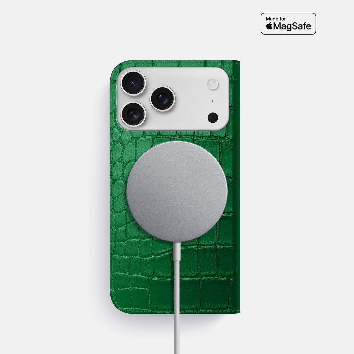 Folio Slim Case For iPhone 18 Pro In Alligator -3 | Forest-Green