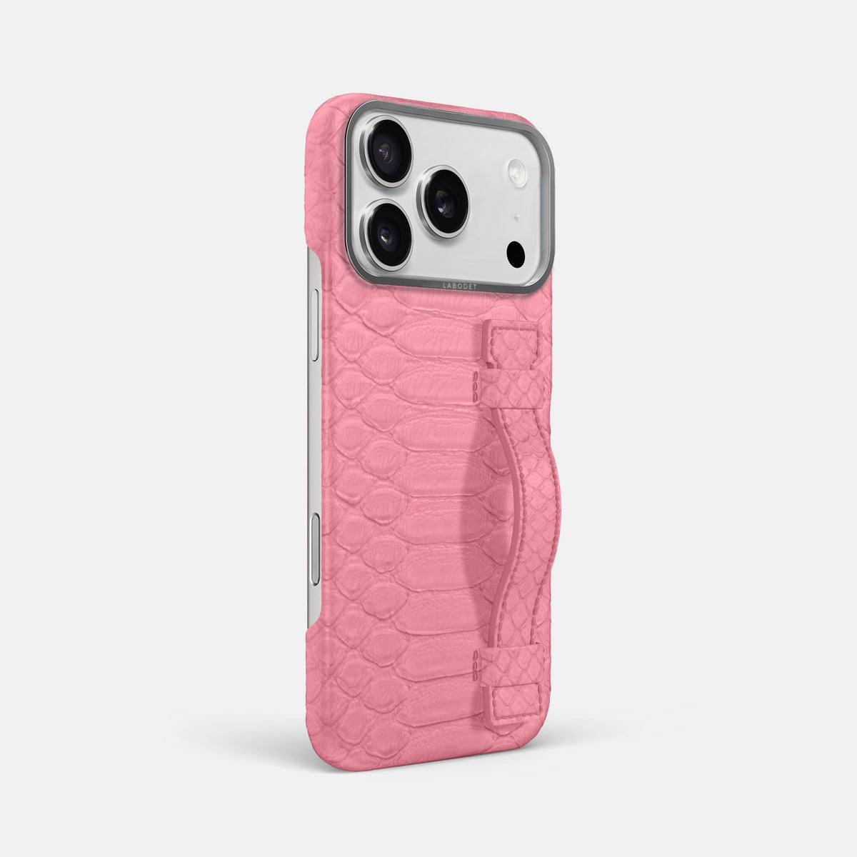 Handle Case For iPhone 18 Pro Max In Python -2 | Pink-Steel