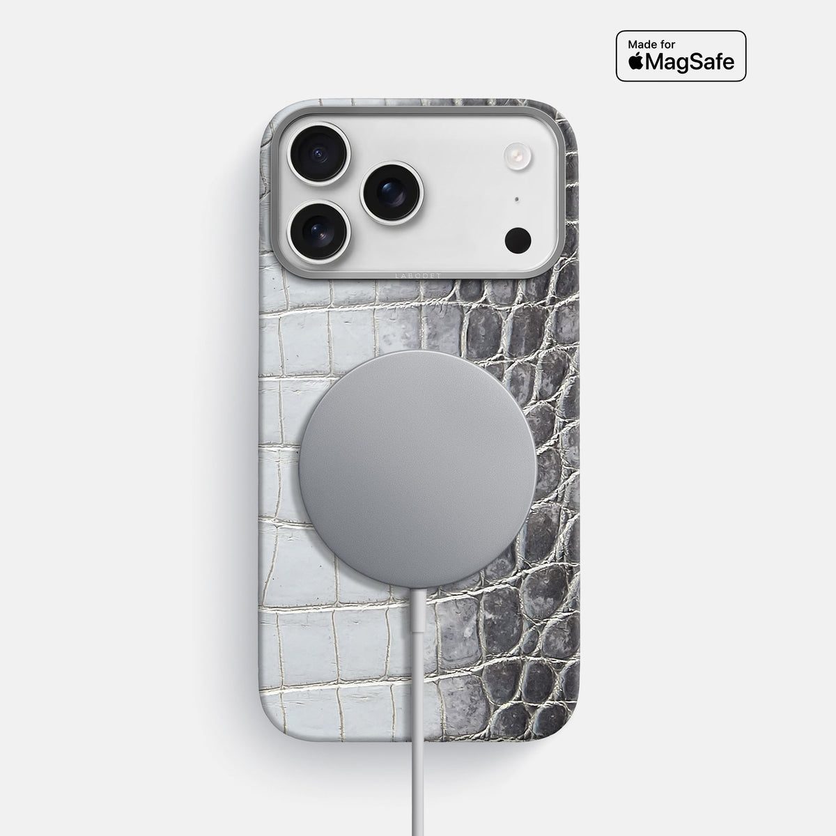 Classic Case For iPhone 18 Pro Max In Himalayan Crocodile -4 | Silver-Steel