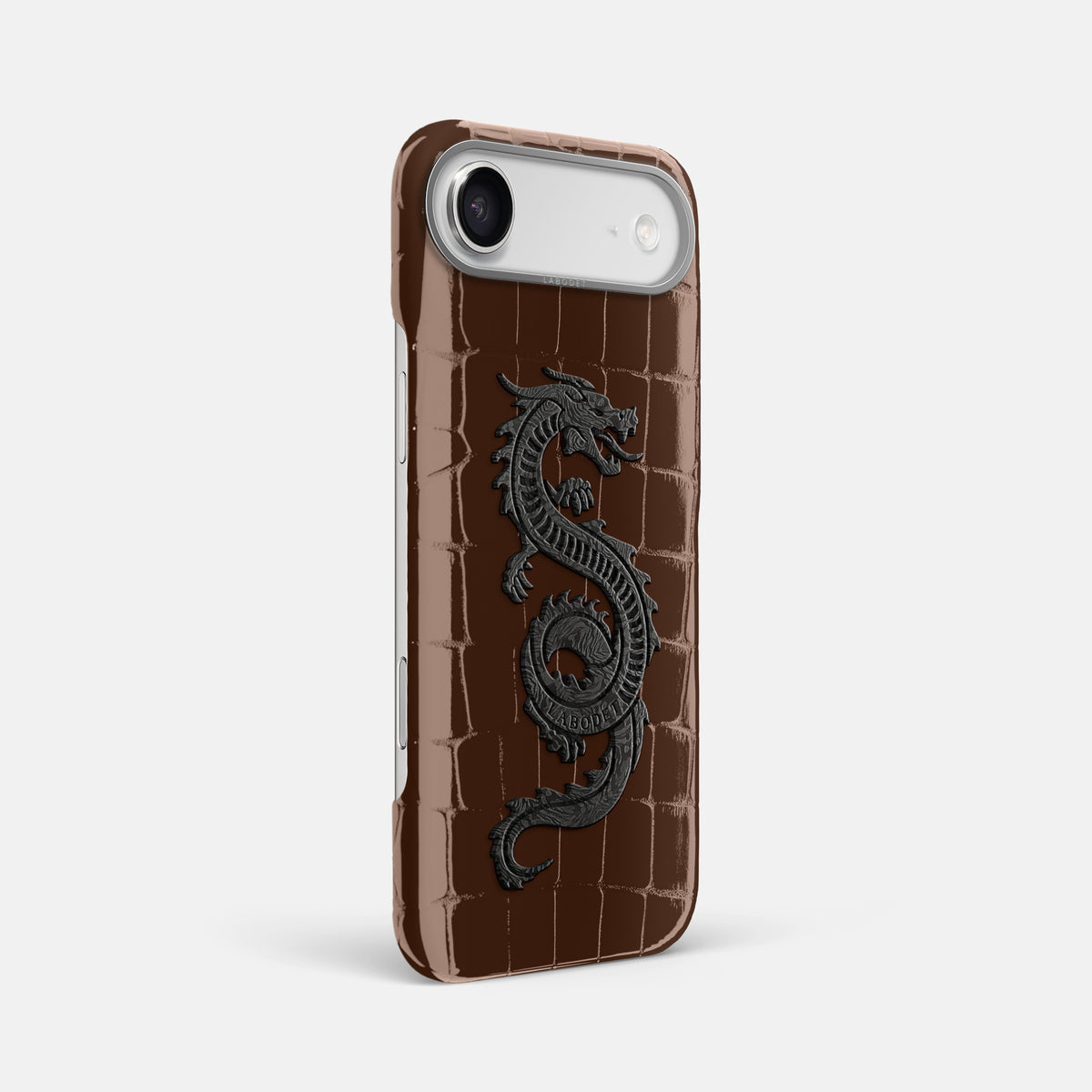 Classic Case With Carbon Dragon For iPhone 17 Air In Shiny Alligator -2 | Brown-Steel