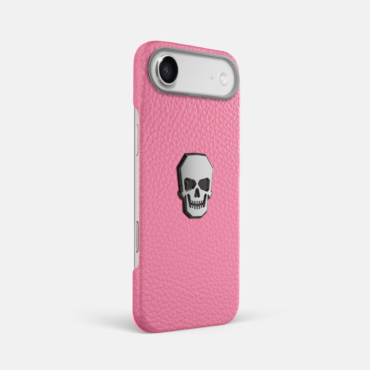 Classic Case With Titanium Skull For iPhone 17 Air In Calf -2 | Pink-Steel