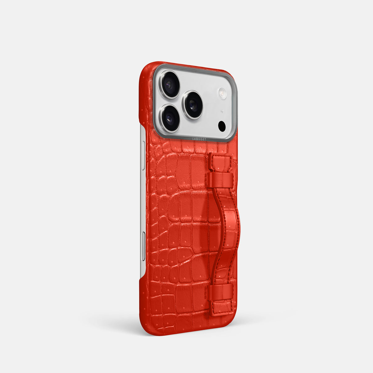 Handle Case For iPhone 17 Pro In Porosus Crocodile -2 | Rust-Steel