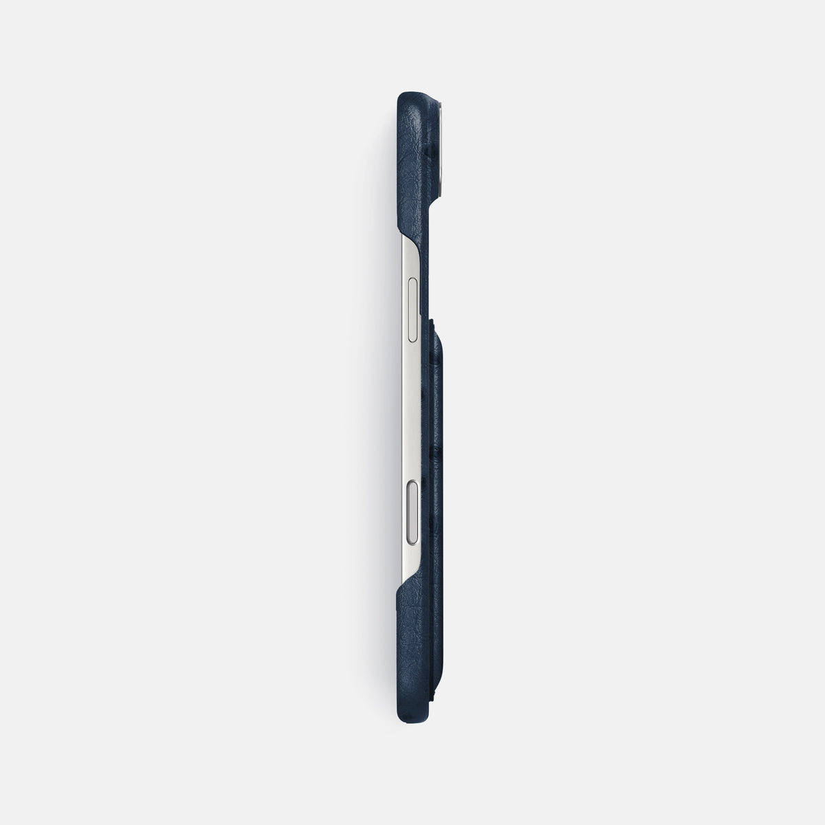 Double Card Case For iPhone 17 Air In Ostrich -3 | Navy-Blue-Steel