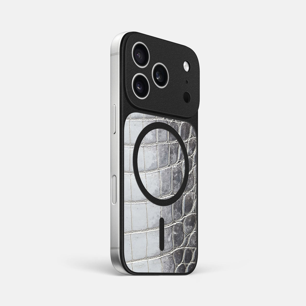 MagSafe Mask For iPhone 18 Pro Max In Himalayan Crocodile -2 | Silver
