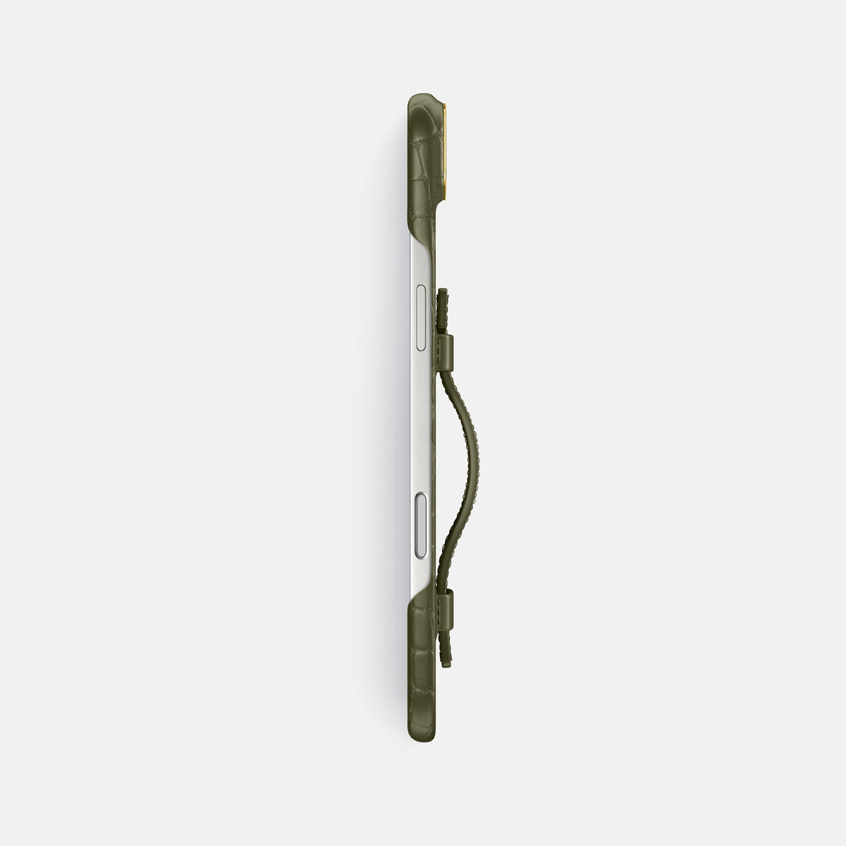 Handle Case For iPhone 17 Air In Alligator -3 | Kaki-Green-Gold