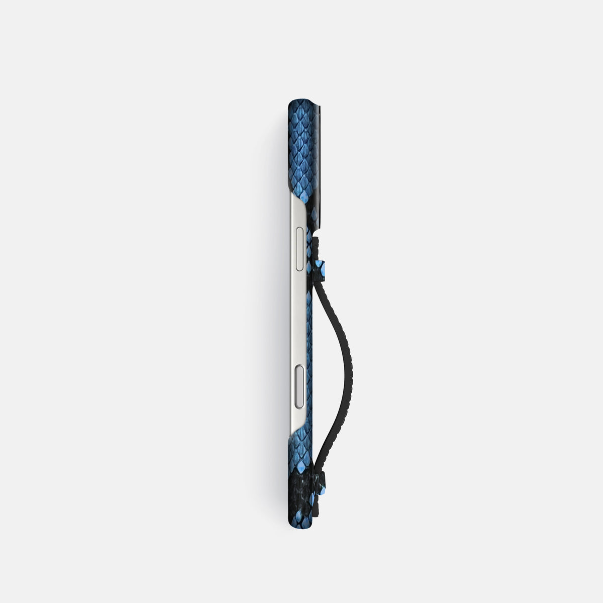 Center Handle For iPhone 17 Pro In Deluxe Python -2 | Blue-Jeans-Black
