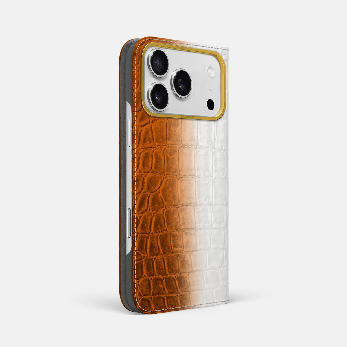 Folio Case For iPhone 18 Pro Max In Himalayan Crocodile -1 | Orange-Gold