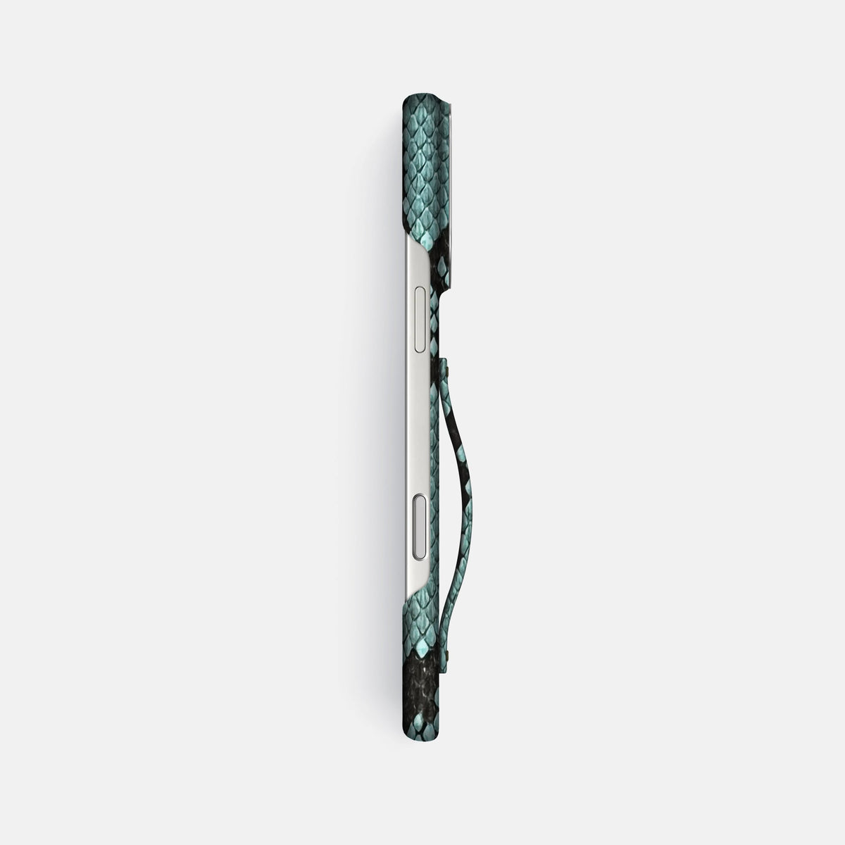 Finger Case For iPhone 18 Pro Max In Deluxe Python -3 | Blue-Lagoon-Steel