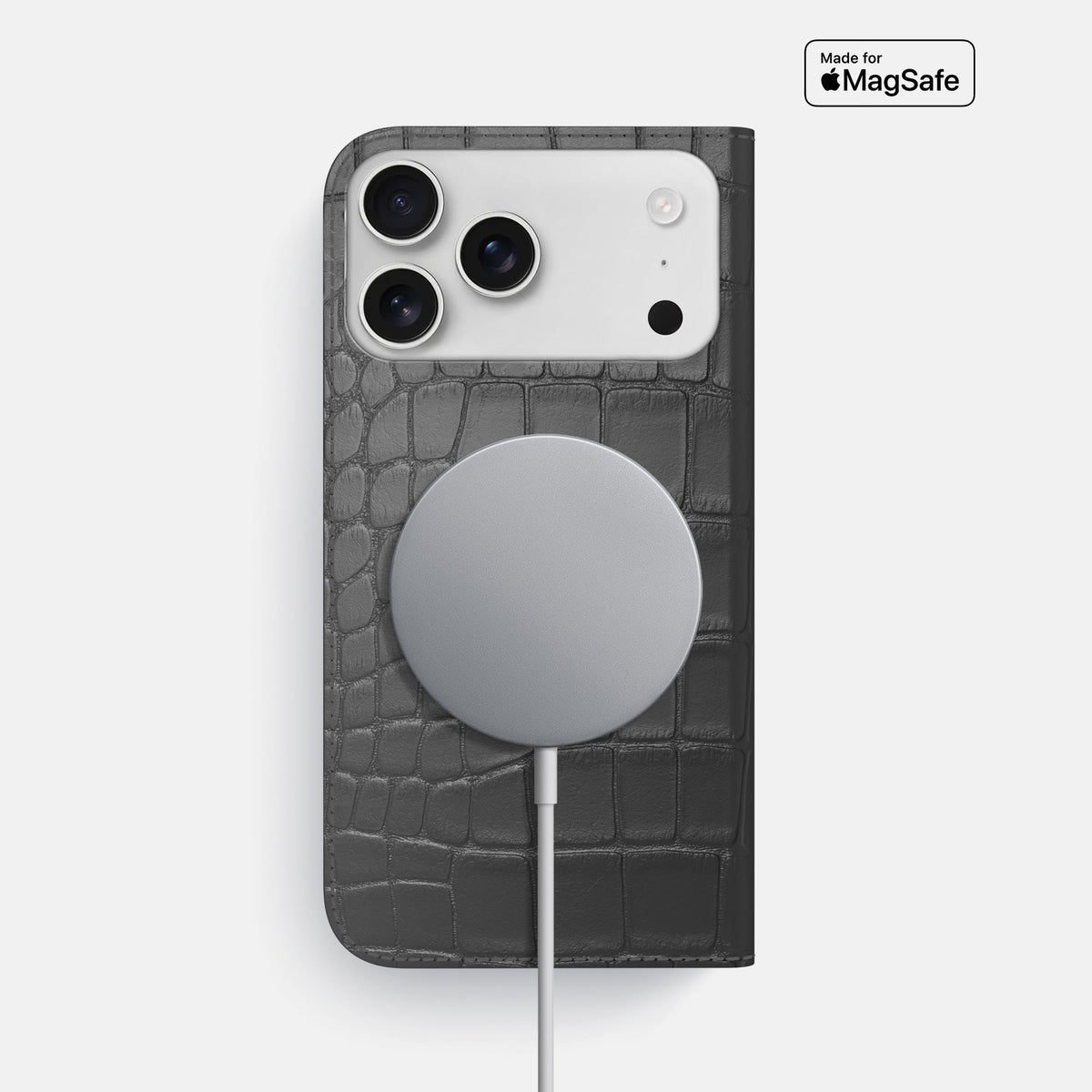 Folio Slim Case For iPhone 18 Pro Max In Alligator -3 | Grey