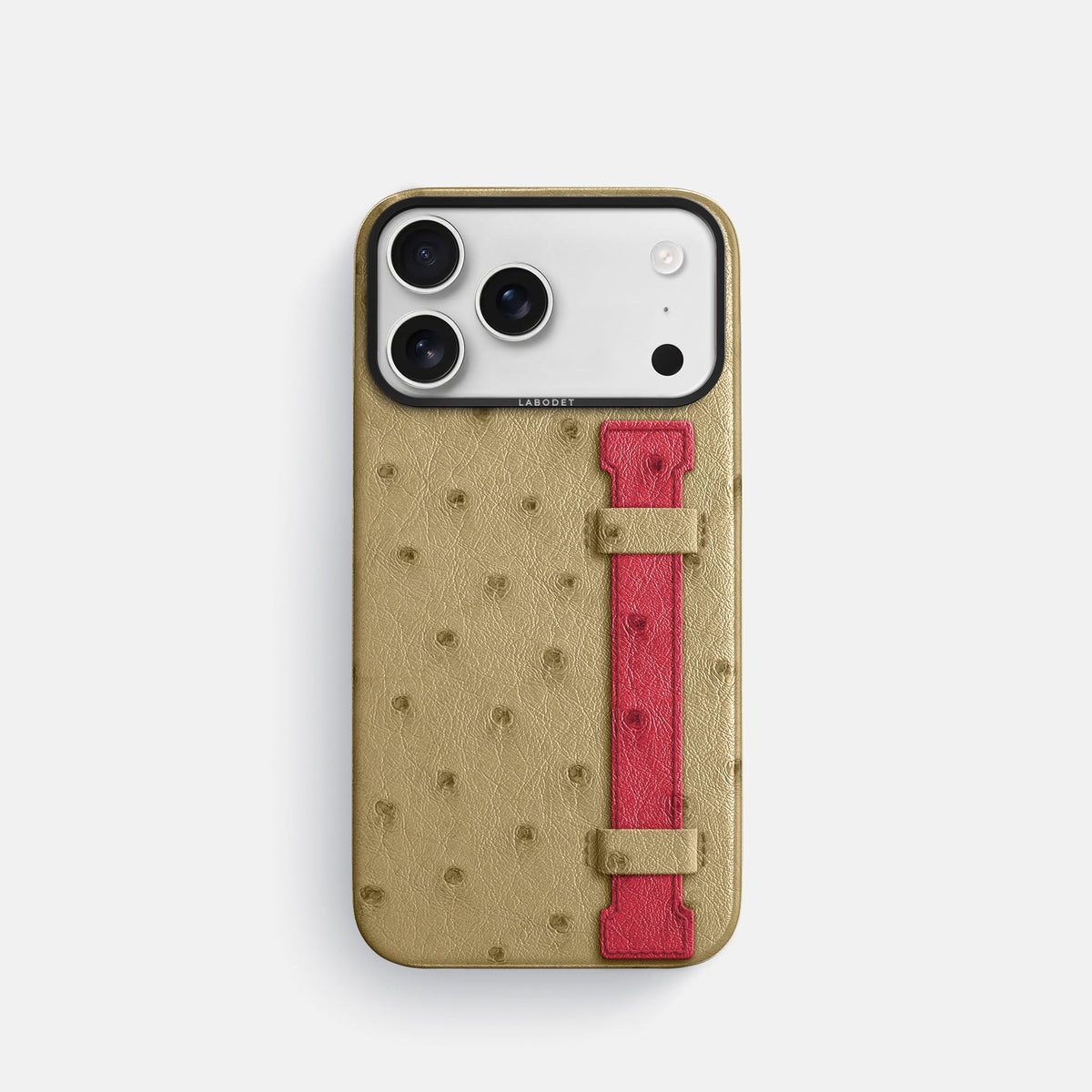 Handle Case Coloré For iPhone 18 Pro In Ostrich -1 | Desert-Sand-Black