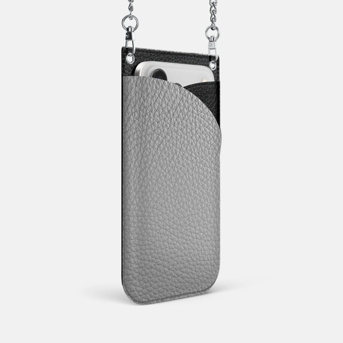 Crossbody Bag For iPhone 18 Pro In Calf -2 | Nuage-Steel