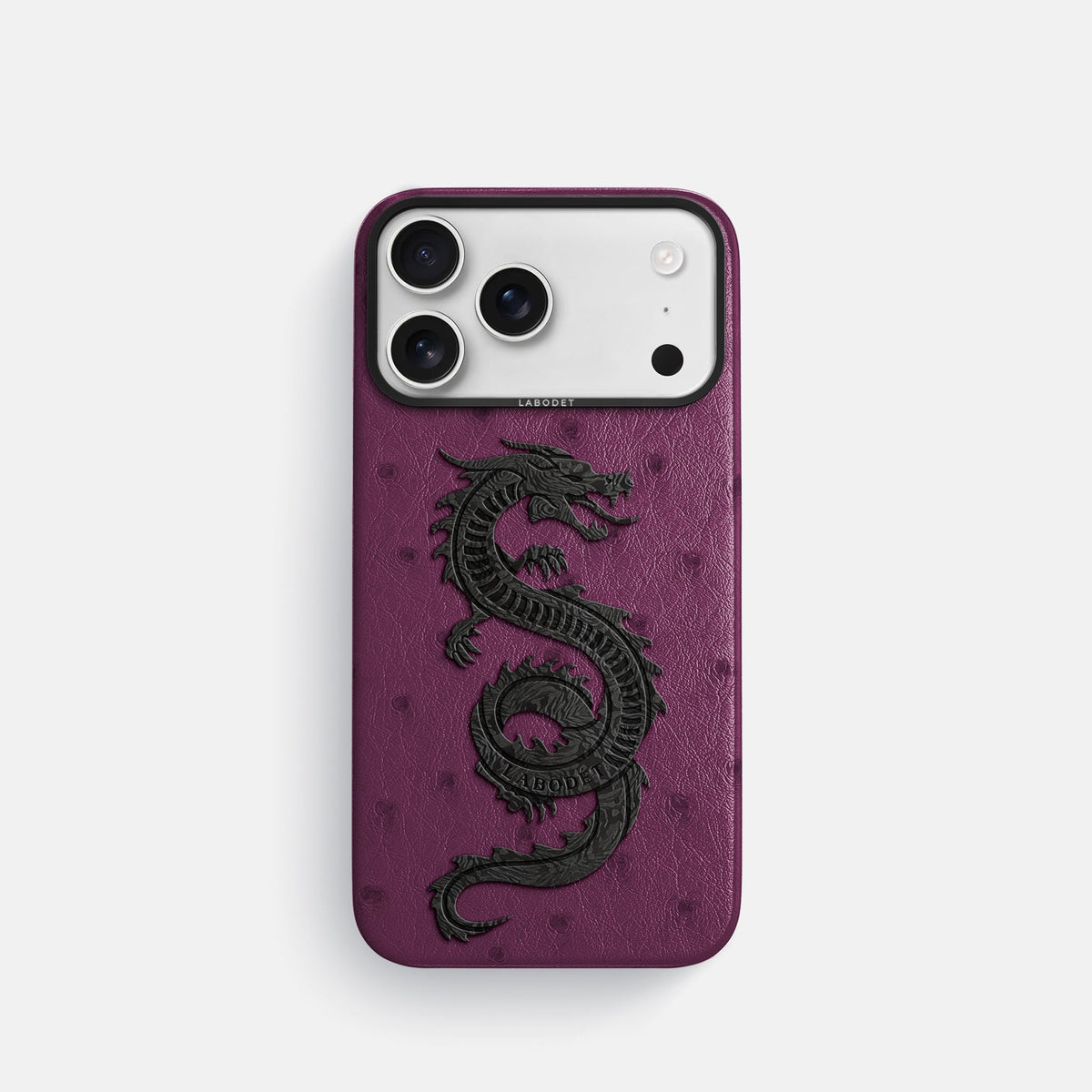 Classic Case With Carbon Dragon For iPhone 18 Pro In Ostrich -1 | Purple-Black