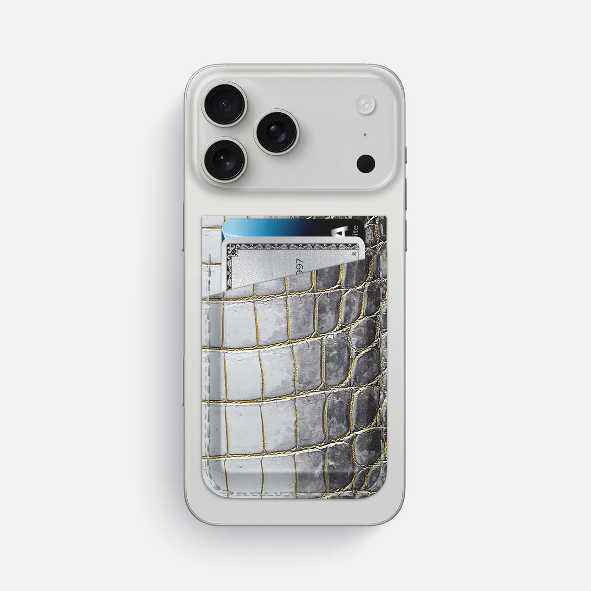MagSafe Wallet For iPhone 17 Pro Max In Himalayan Crocodile -1 | Gold