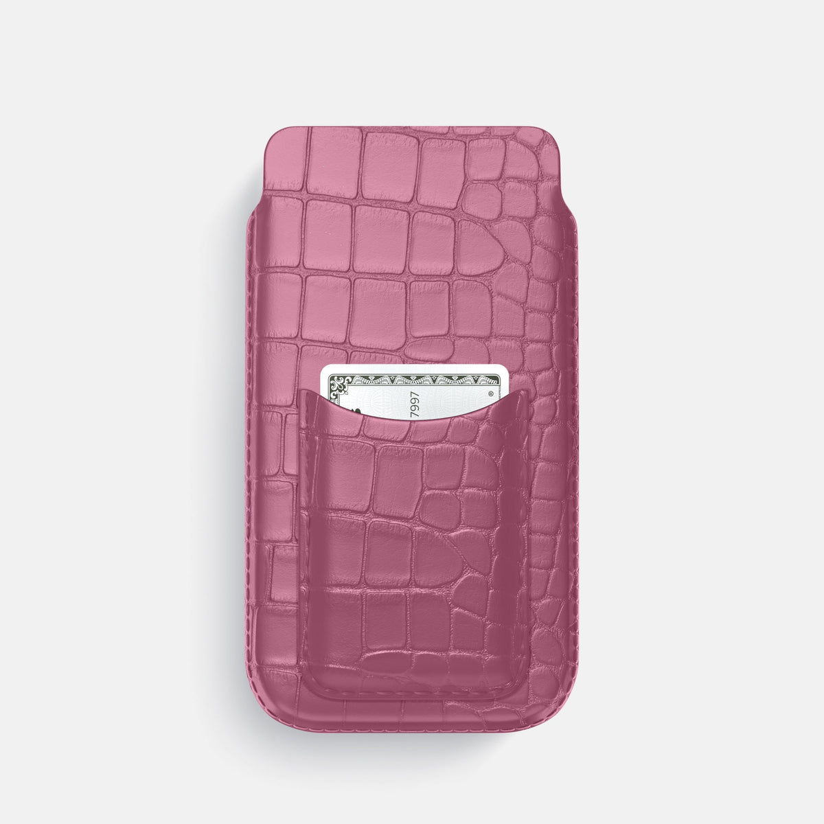 Pouch Card Case For iPhone 18 Pro In Alligator -1 | Pink-Lagoon