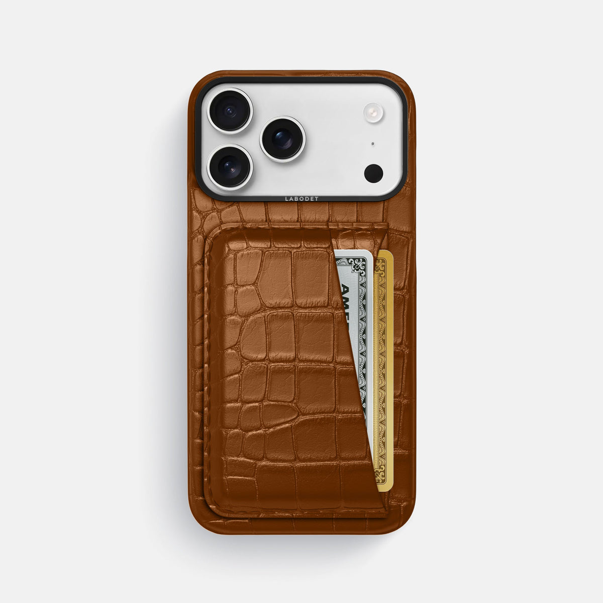 Double Card Case For iPhone 18 Pro Max In Alligator -1 | Honey-Black