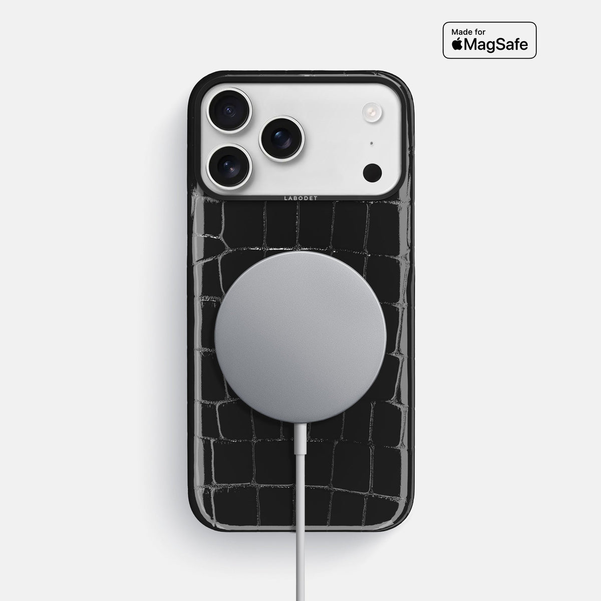 Classic Case For iPhone 18 Pro Max In Shiny Alligator -5 | Black-Black