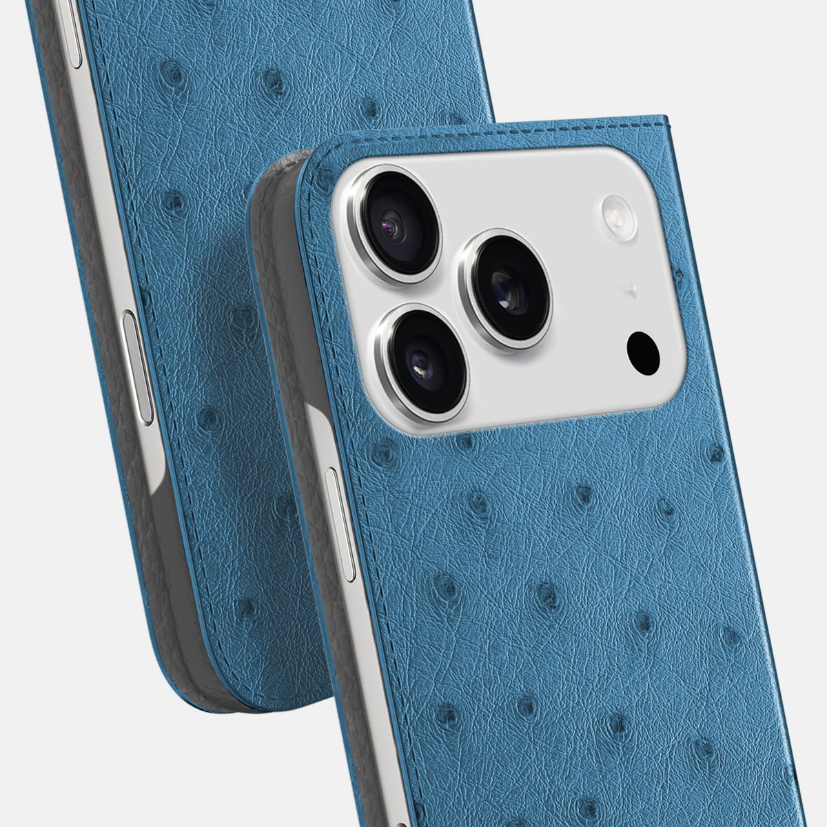 Folio Slim Case For iPhone 18 Pro Max In Ostrich -5 | Blue-Jeans