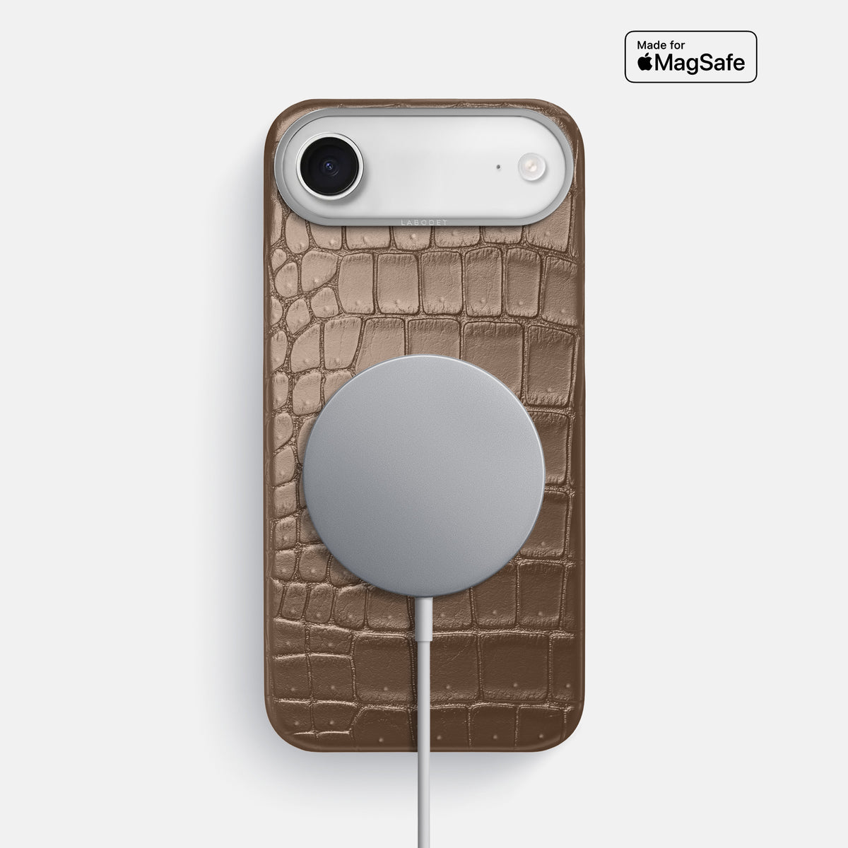 Classic Case For iPhone 17 Air In Porosus Crocodile -5 | Fur-Brown-Steel