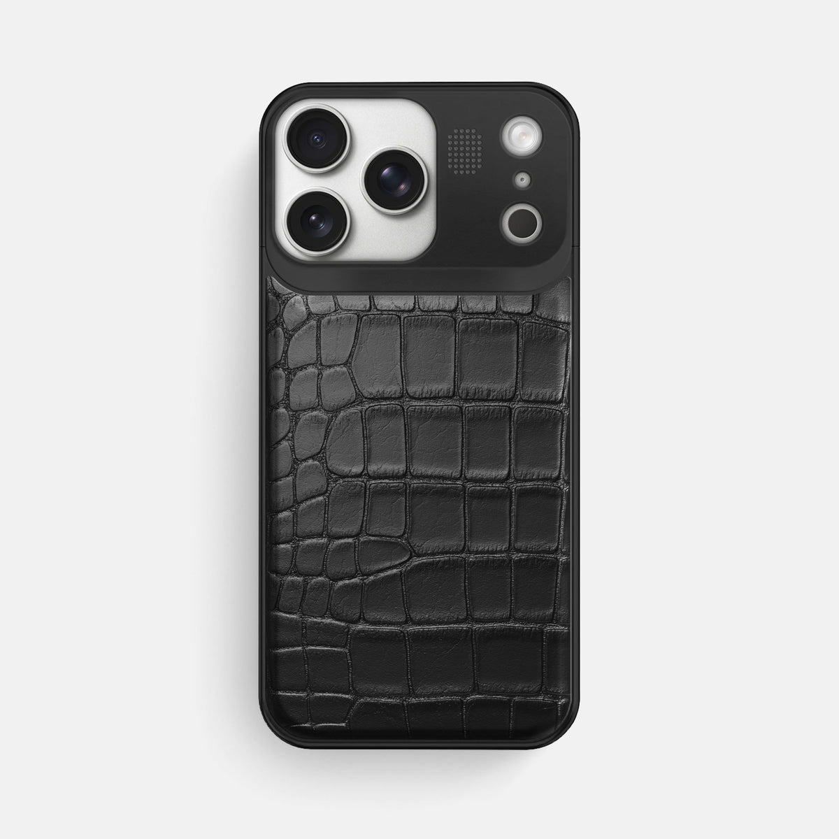 Metal Case For iPhone 18 Pro Max In Alligator -1 | Black-Black