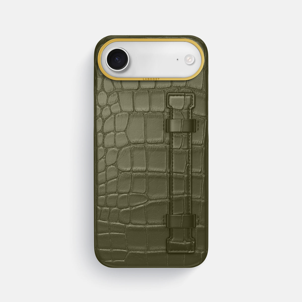 Handle Case For iPhone 17 Air In Alligator -1 | Kaki-Green-Gold