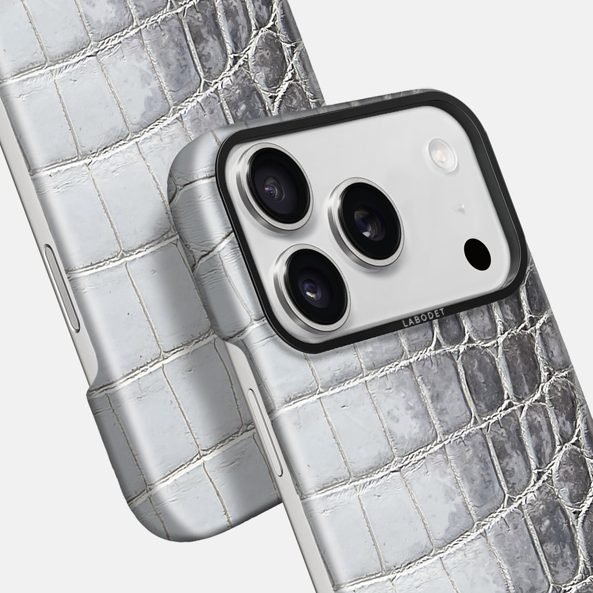 Classic Case For iPhone 17 Pro Max In Himalayan Crocodile -5 | Silver-Black