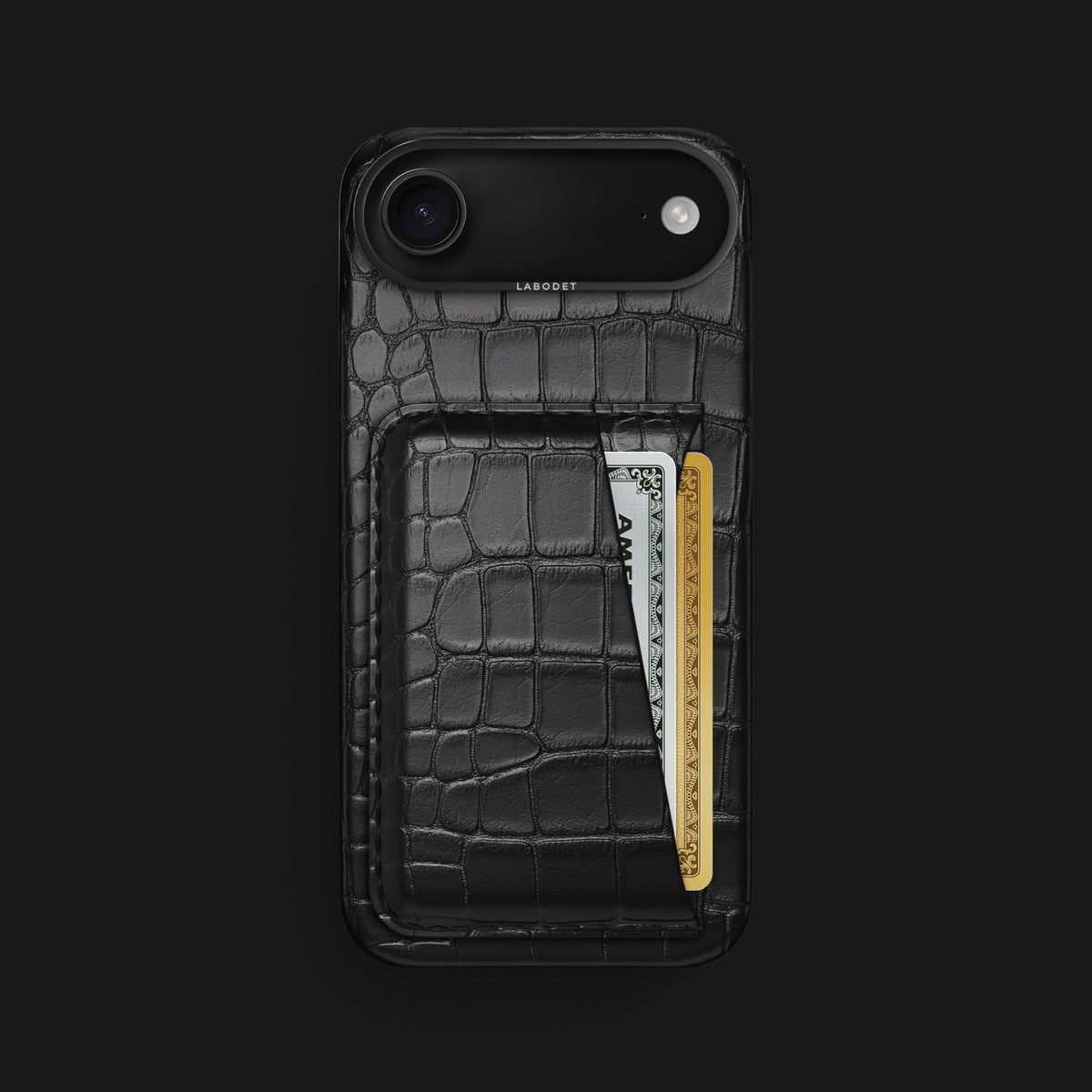 Double Card Case Edition Black For iPhone 17 Air In Alligator -1 | Edition-Black-Black