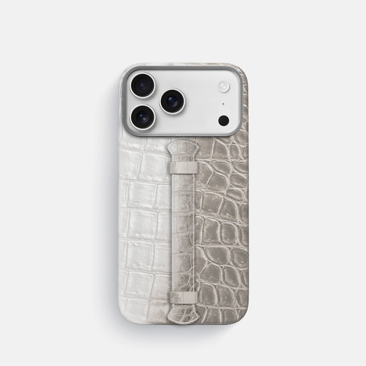 Center Handle For iPhone 17 Pro In Himalayan Crocodile -1 | Grey-Steel