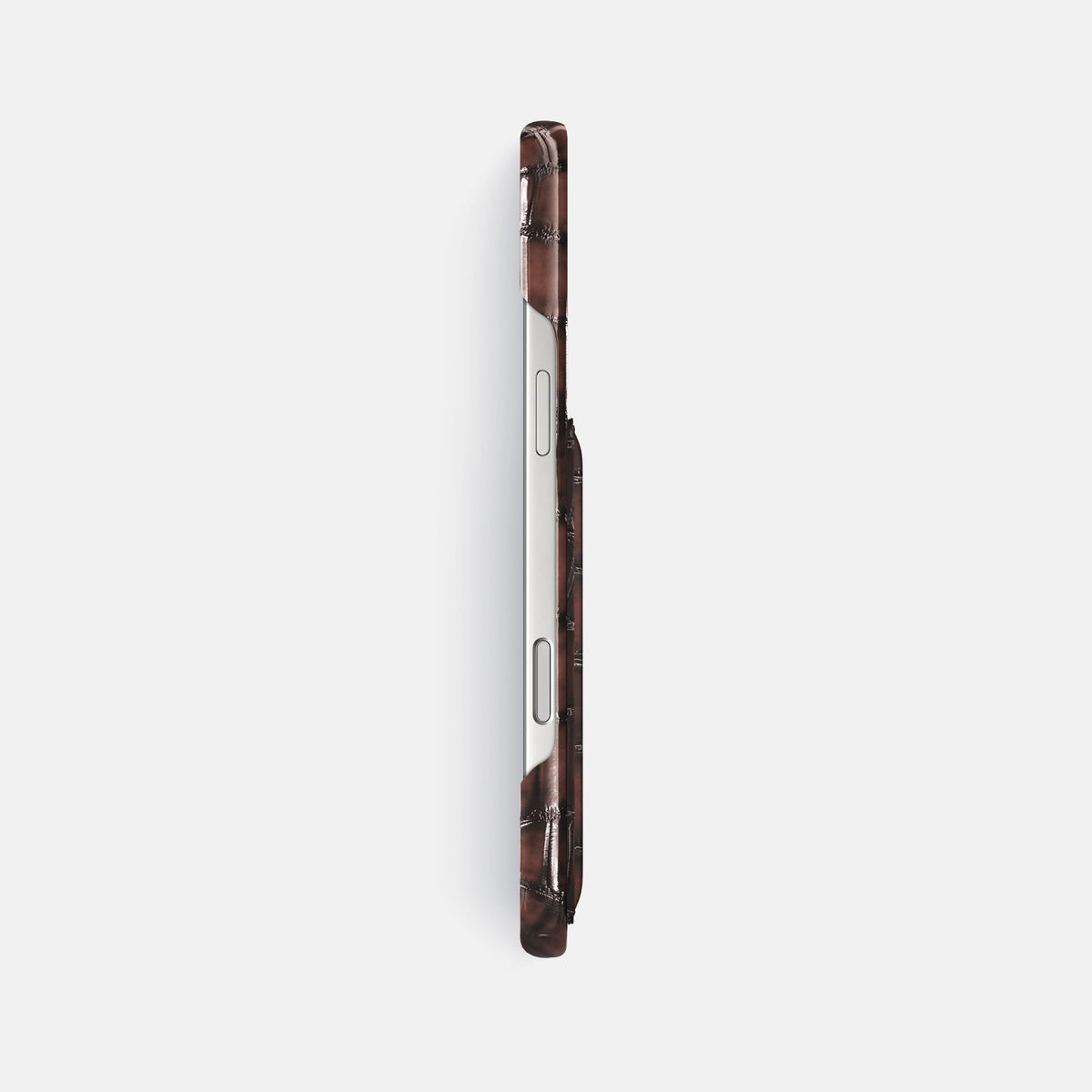 Slim Card Case For iPhone 17 Pro Max In Patina Alligator -3 | Havana-Brown