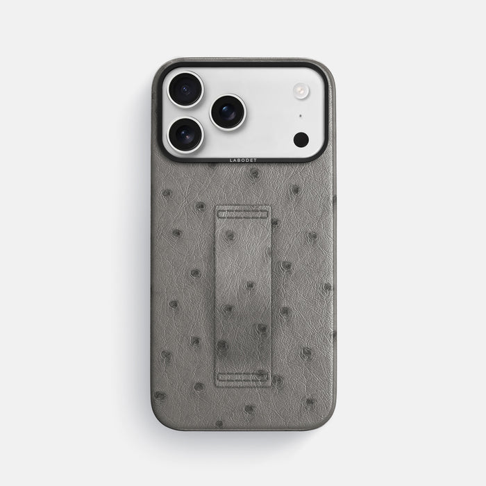 Finger Case For iPhone 17 Pro Max In Ostrich -1 | Grey-Black