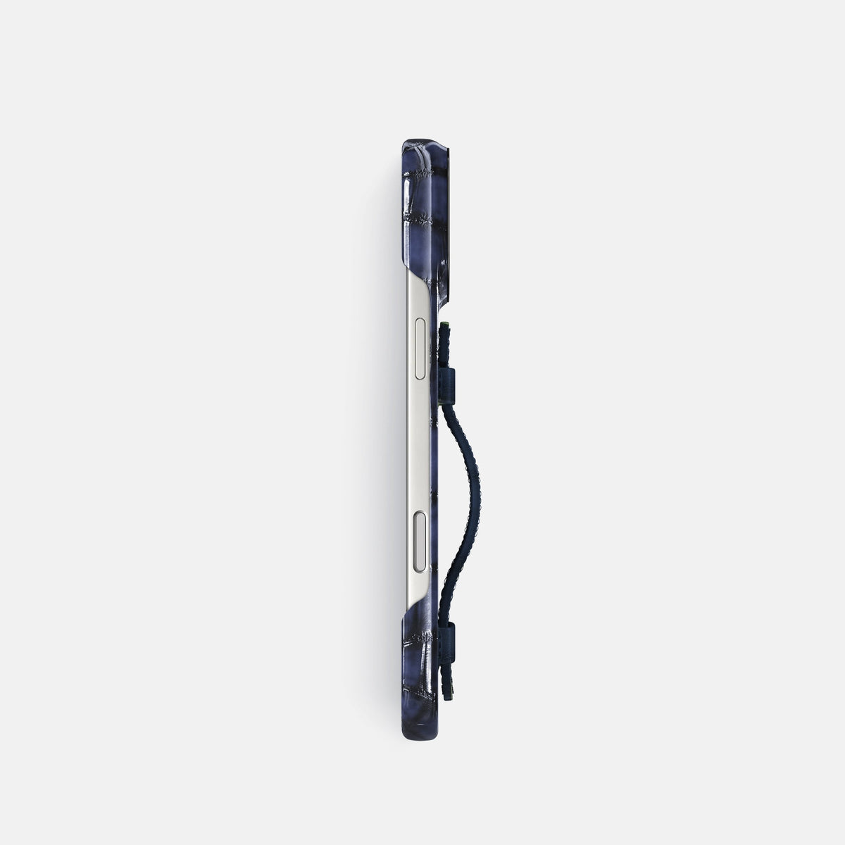 Center Handle For iPhone 18 Pro In Patina Alligator -2 | Havana-Blue-Black