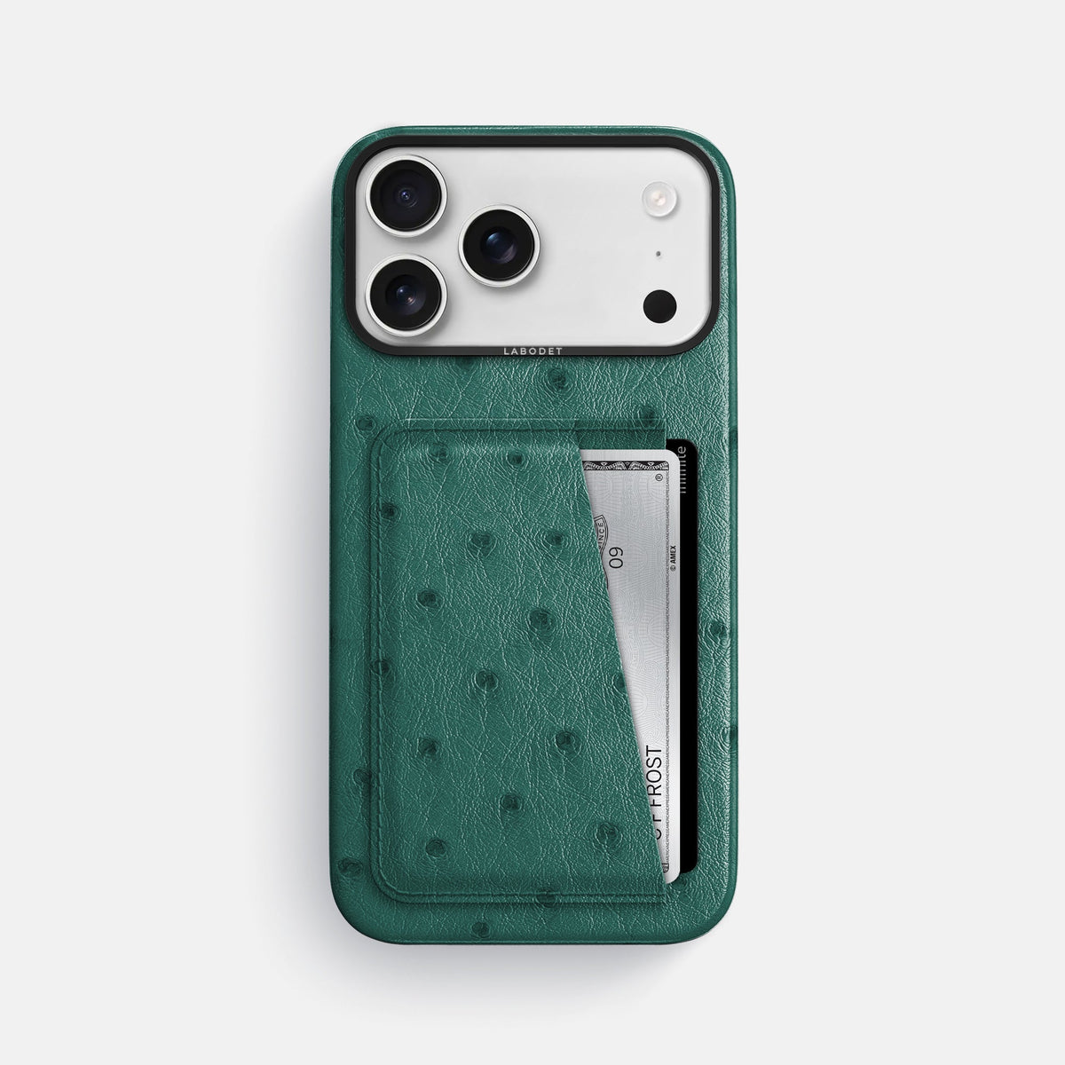 Double Card Case For iPhone 18 Pro Max In Ostrich -1 | Forest-Green-Black