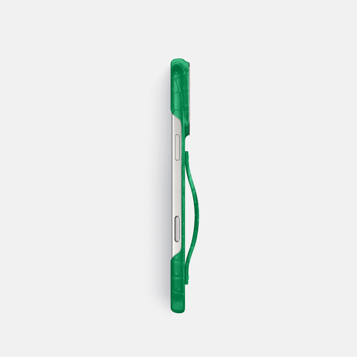 Finger Case For iPhone 18 Pro In Porosus Crocodile -3 | Cactus-Green-Steel
