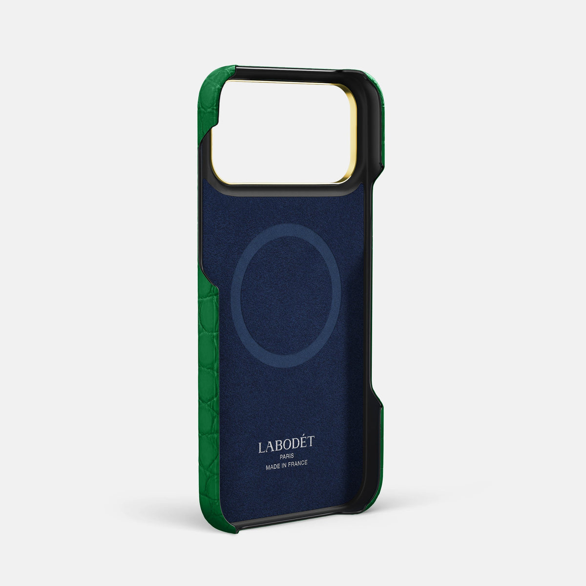 Double Card Case For iPhone 18 Pro Max In Alligator -4 | Forest-Green-Gold