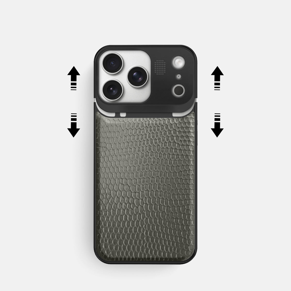 Metal Case For iPhone 17 Pro In Lizard -2 | Grey-Black