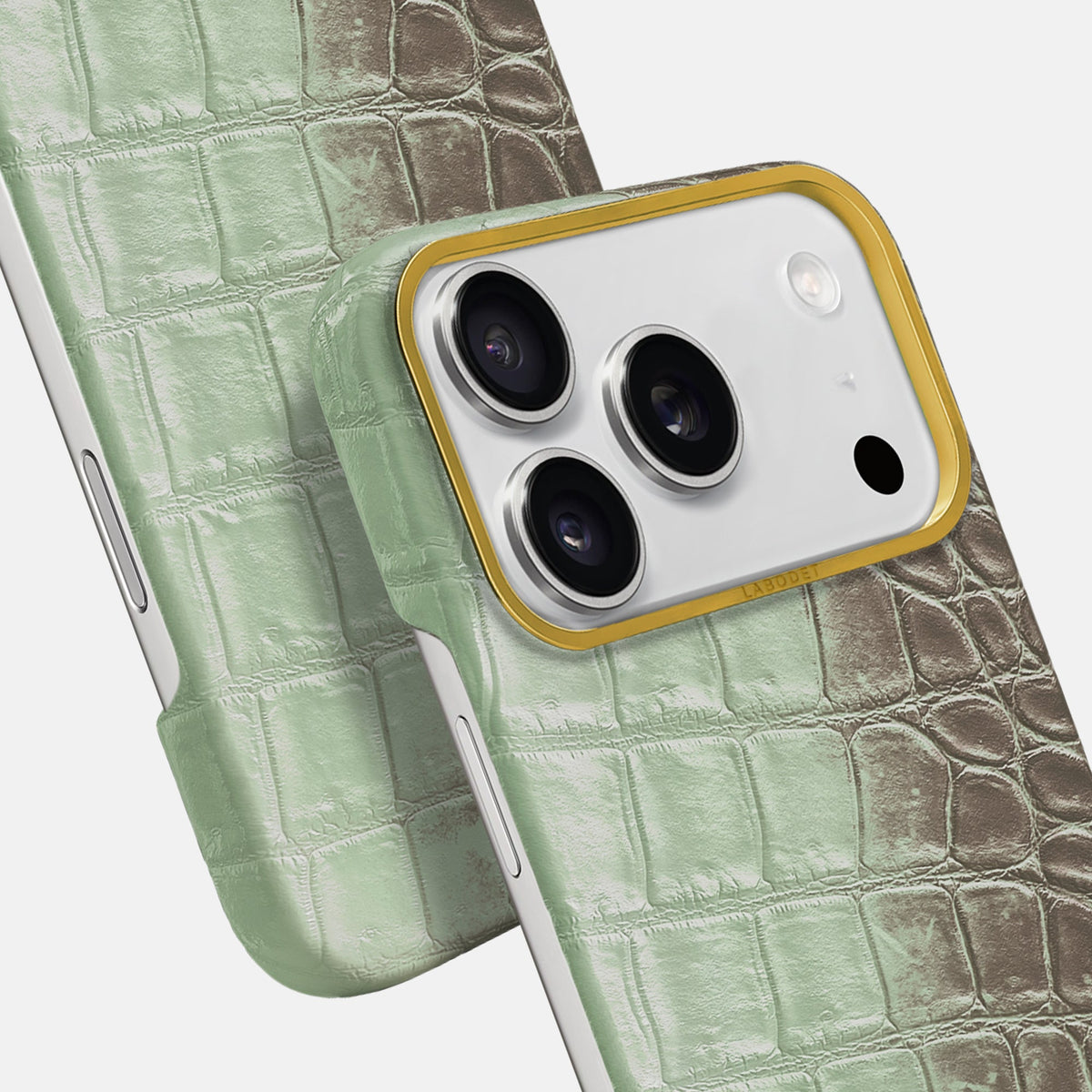 Classic Case For iPhone 18 Pro Max In Himalayan Crocodile -5 | Pistachio-Gold