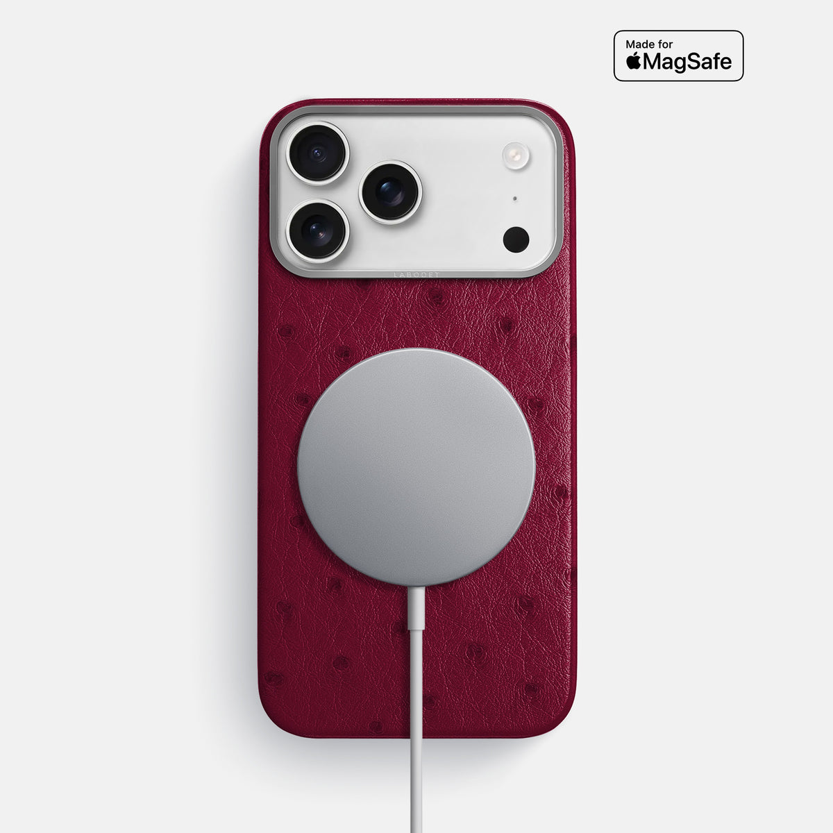 Classic Case For iPhone 17 Pro Max In Ostrich -5 | Bordeaux-Steel