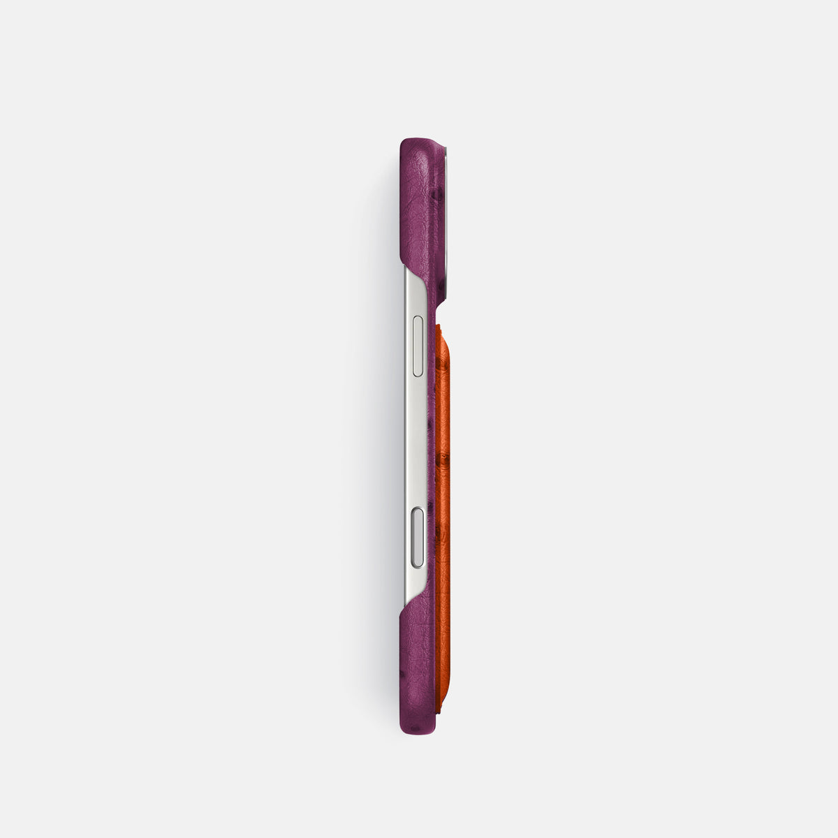 Double Card Case Coloré For iPhone 17 Pro In Ostrich -3 | Purple-Steel
